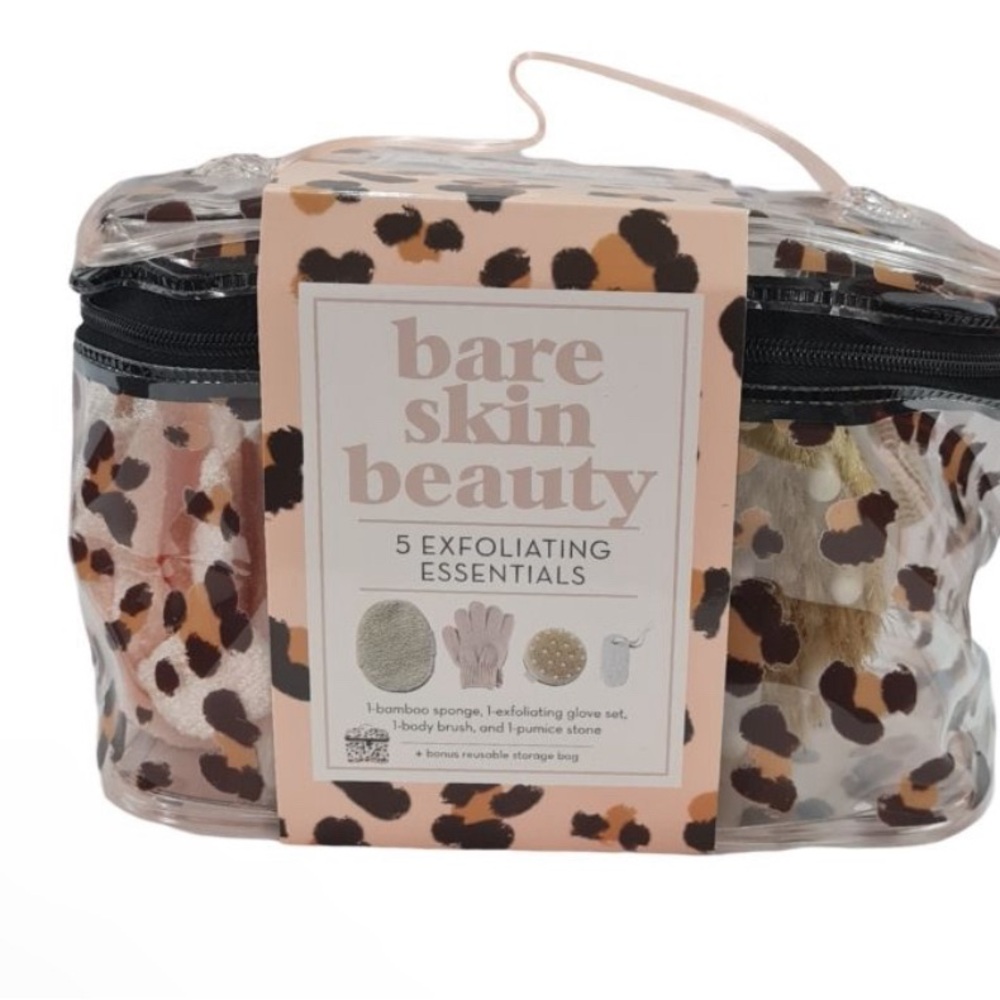Exfoliating  essentials, five piece beauty set